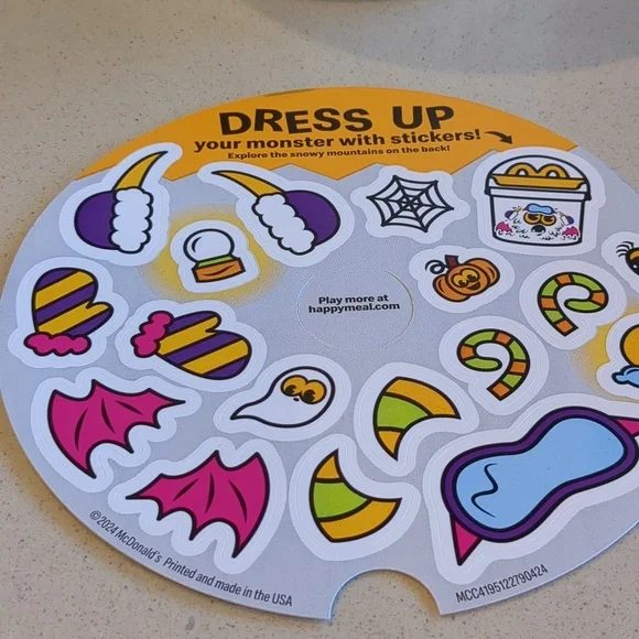 McDonald's Halloween white boo Bucket w/ stickers New - Picture 3 of 4
